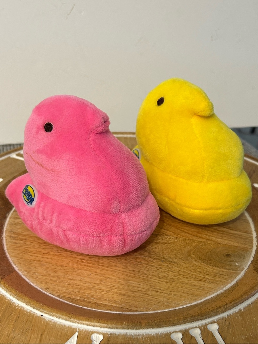 Peeps Plush chick pair yellow and pink cute Easter basket or shelf decor